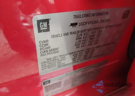 2020 Chevrolet Silverado 1500 4Wd Short Bed Lt Trail Boss из США, поврежденный, VIN 1GCPYFED2LZ343902